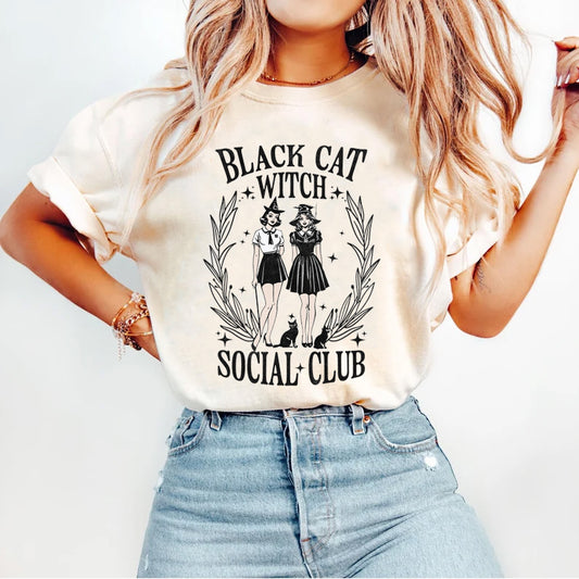 Black Cat Witch Social Club Tshirt